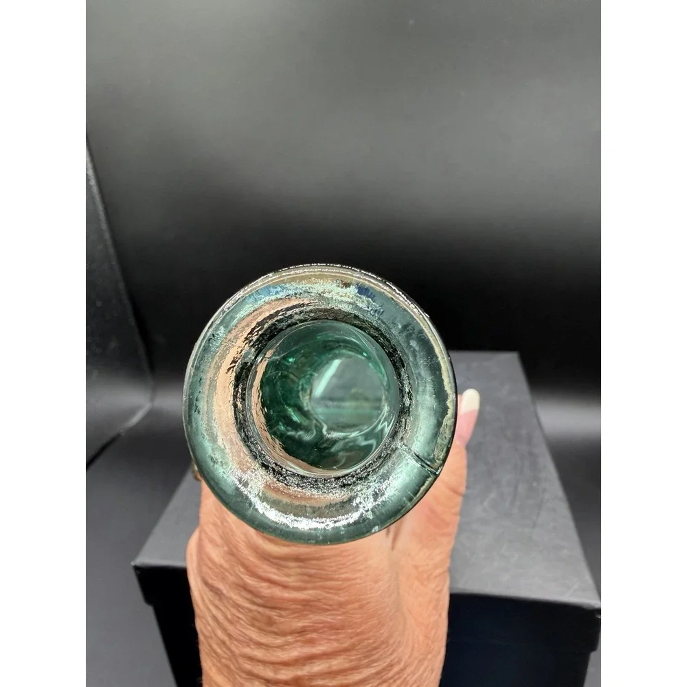 Vintage MCM Green Triangular Vase/Decanter 9.25